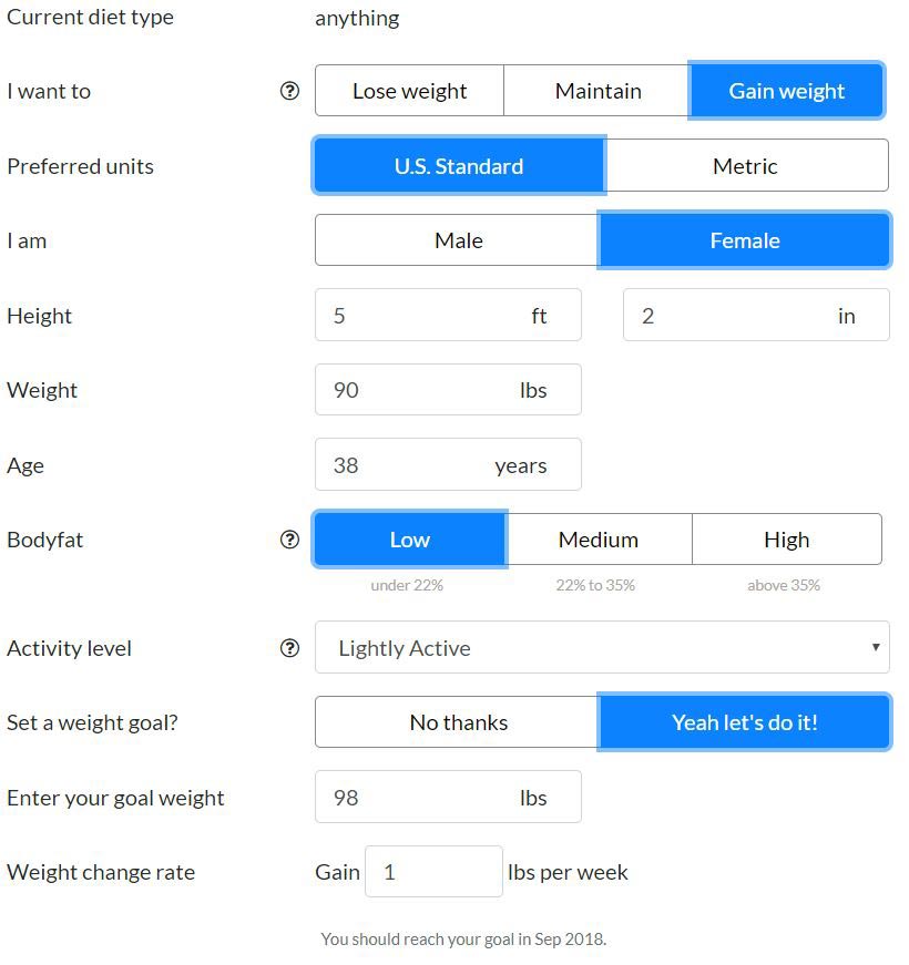 Eat This Much calorie calculator for gaining weight | sahmplus.com